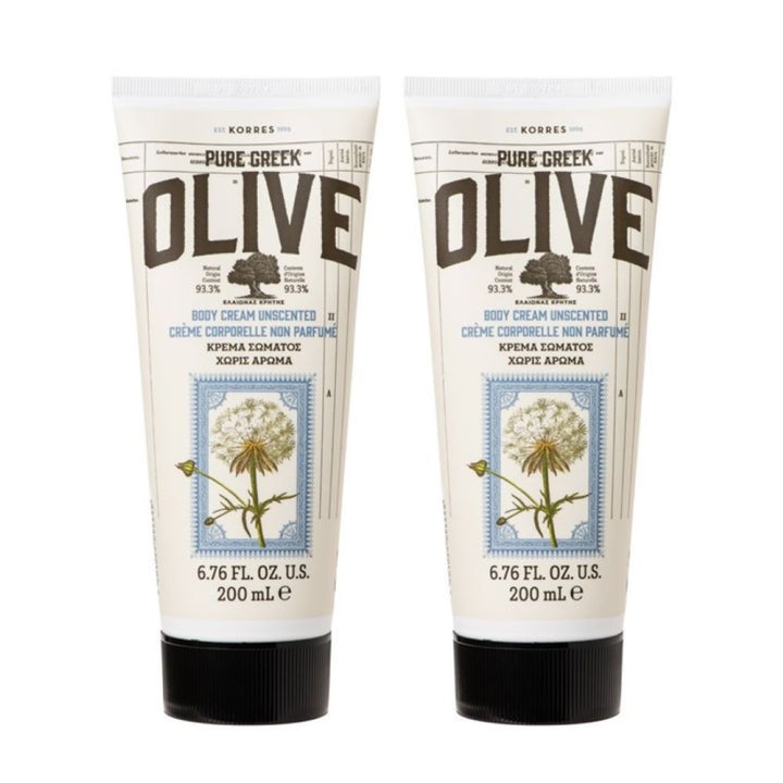 Pure Greek Olive Unscented Body Cream Duo (2 pack 200ml)